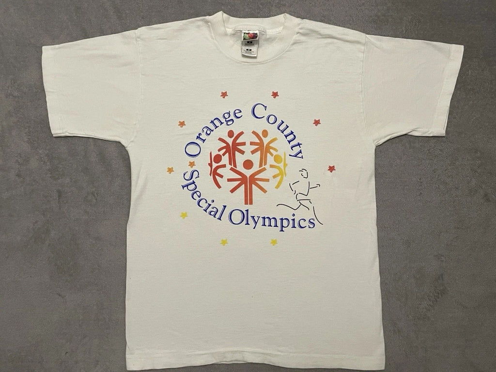 Vintage 90s Special Olympics Orange County Florida Mens M Medium White Unisex