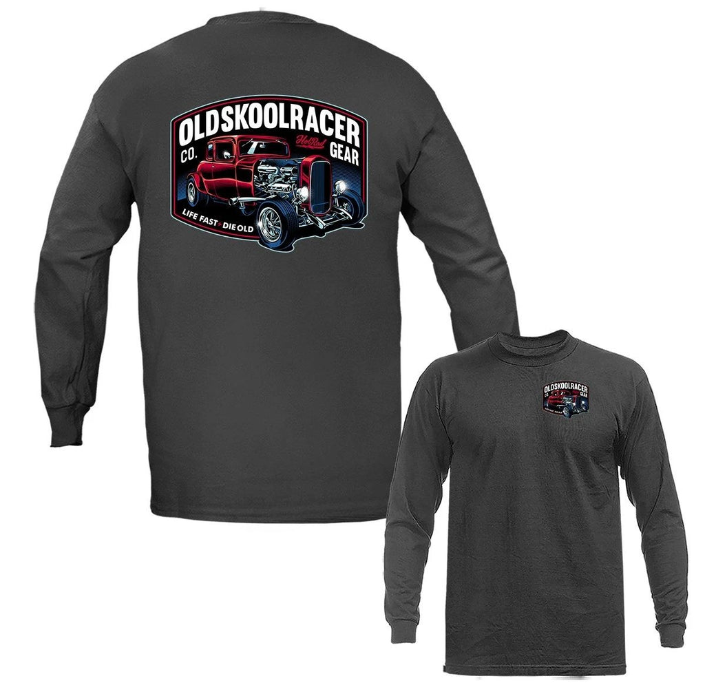 Old Skool Racer Hot Rod Garage Classic Vintage Car Vehicle Long Sleeve Unisex