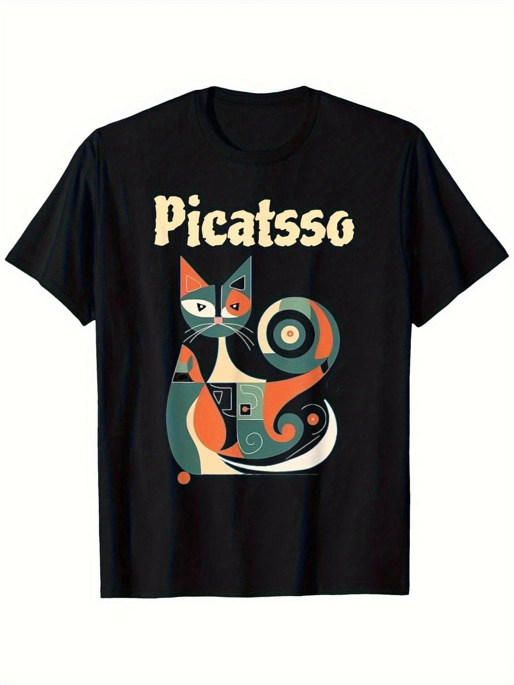 New Black Abstract Cat Picasso-Inspired - Cubist Style Picasso Logo-Lik Unisex