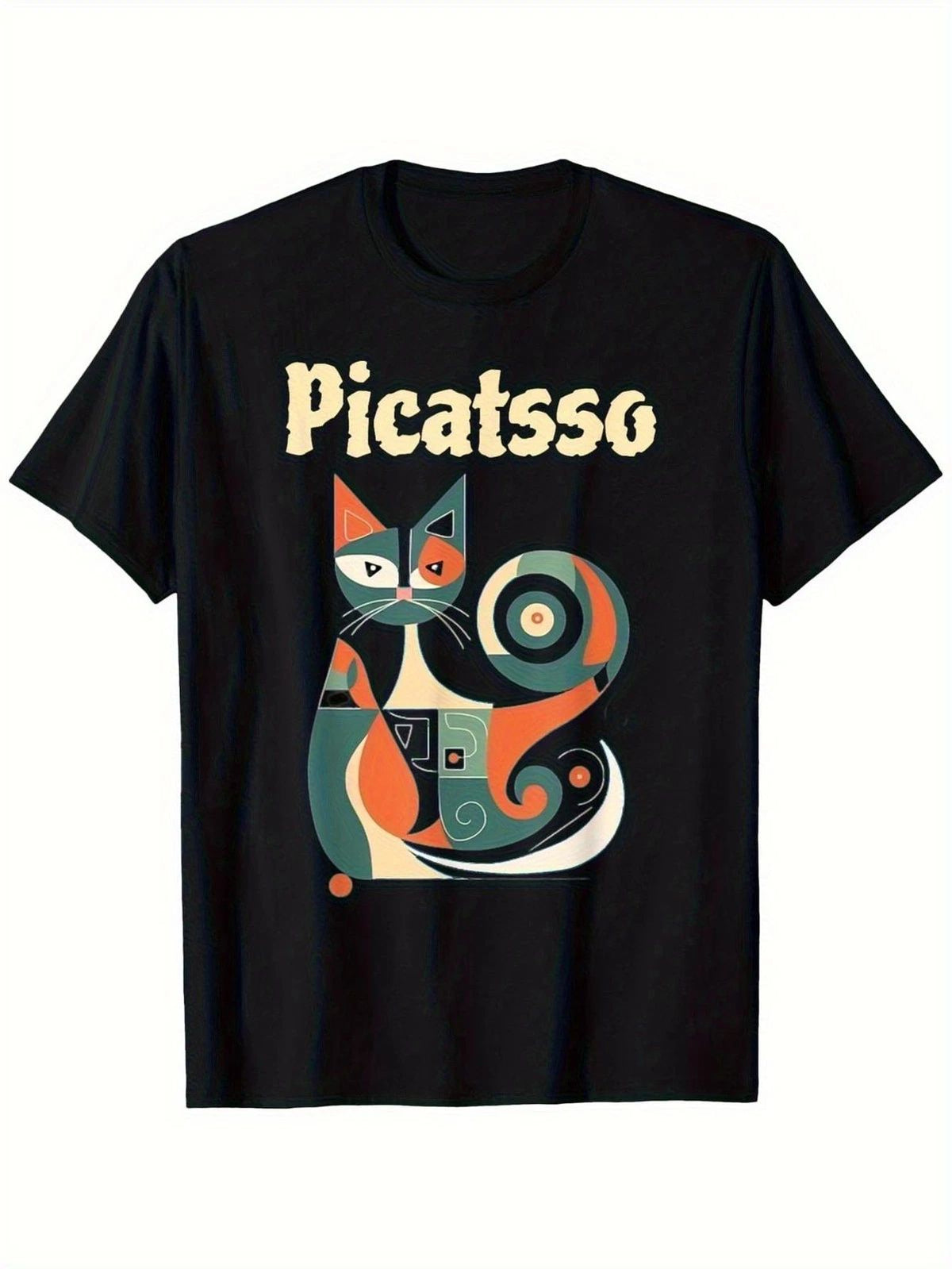 New Black Abstract Cat Picasso-Inspired - Cubist Style Picasso Logo-Lik Unisex