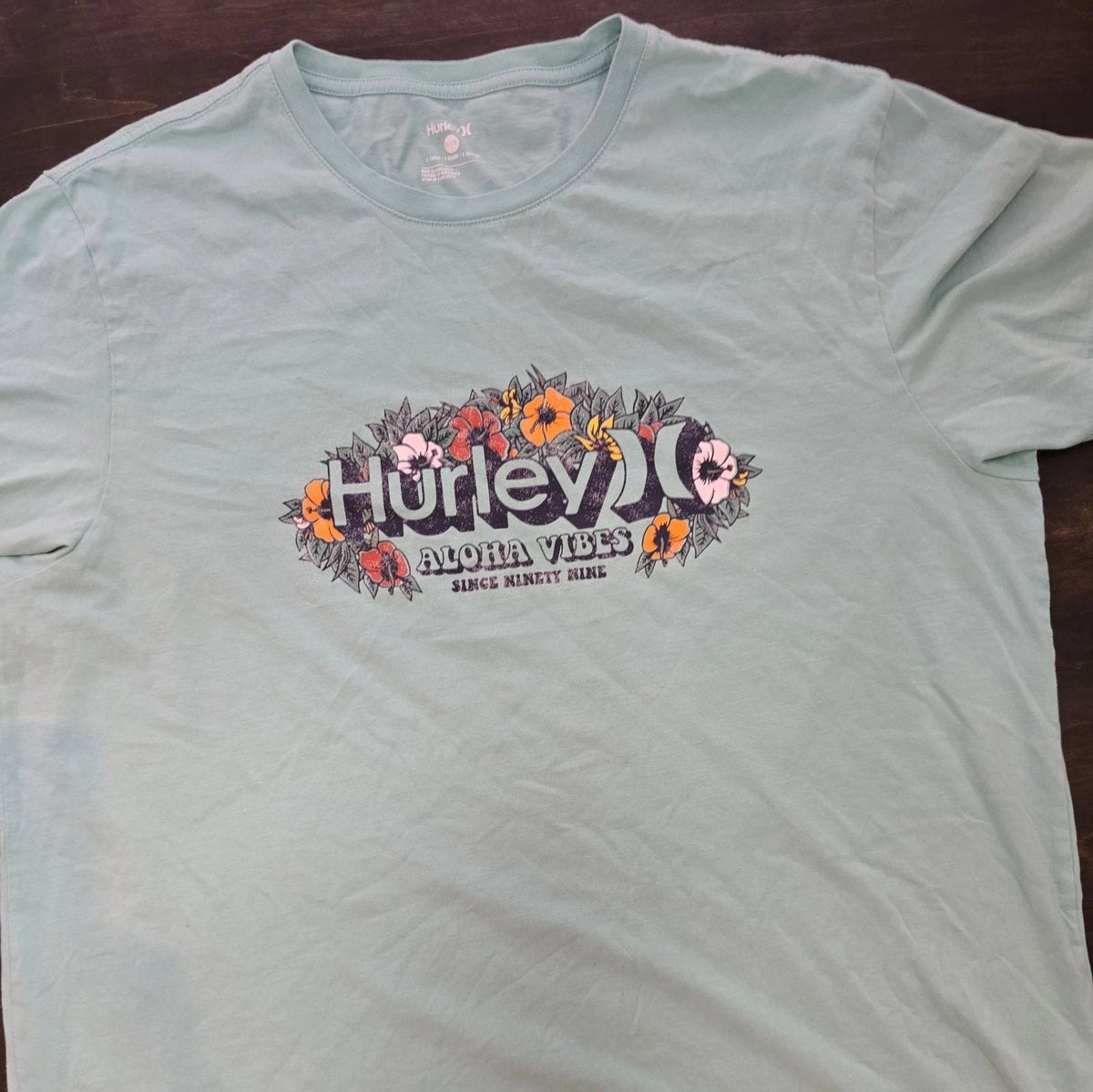 Hurley Men's Everyday Short Sleeve Beach Flower Green Size XL Unisex