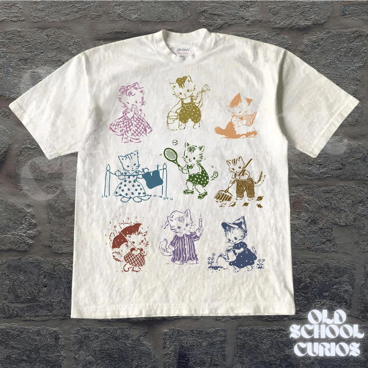 Cat 90s Tattoo Vintage Retro Kitten Cute Shirt Cat Lovers Gift Cats Unisex