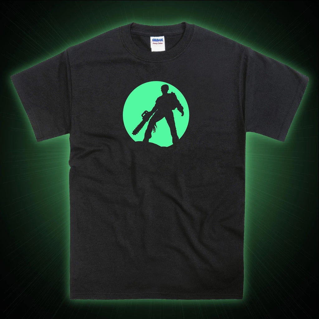 Evil Dead inspired Zombie Chainsaw Moon Silhouette Glow in the Dark Unisex