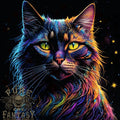 Fantasy Cat With Cool Colours 7 Mens 100% Cotton Unisex