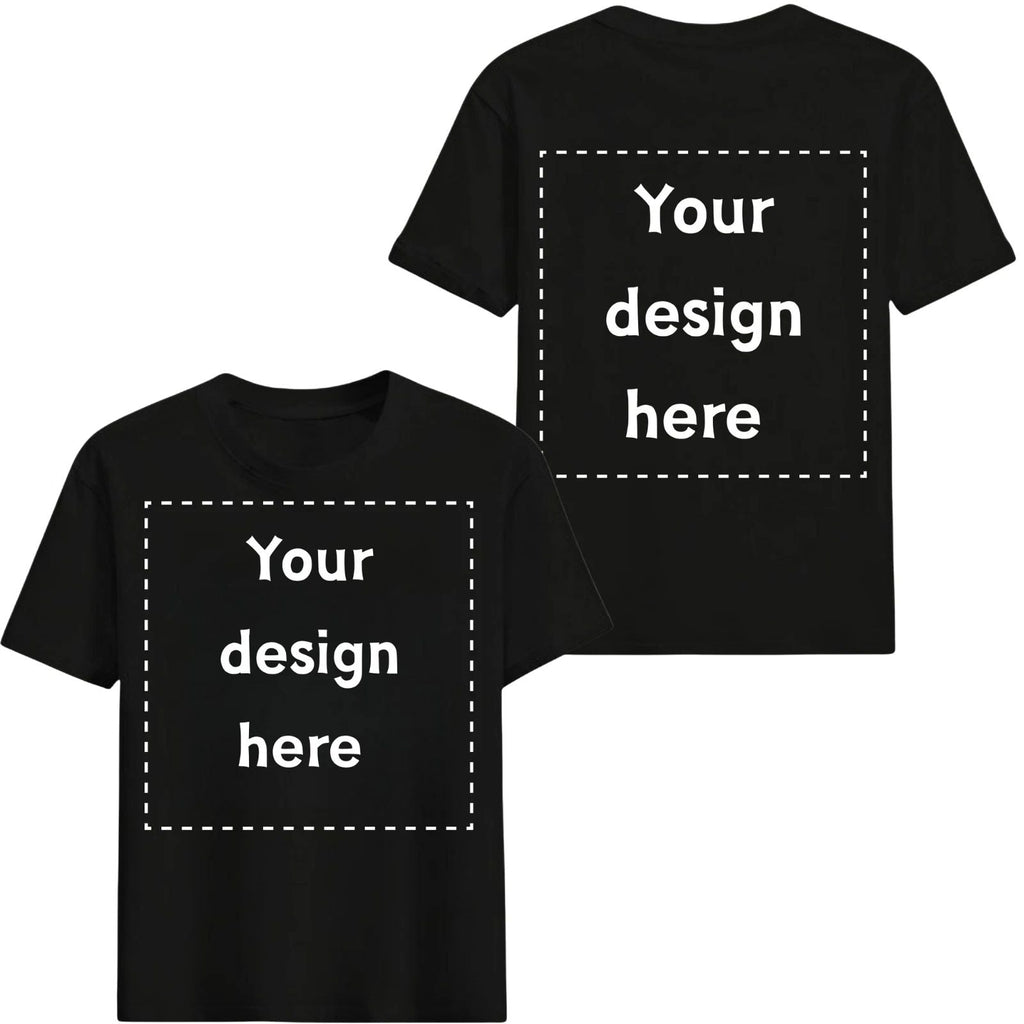 Custom Personalized Upload Your Photo Text Logo Front & Back 100% Cotton Unisex