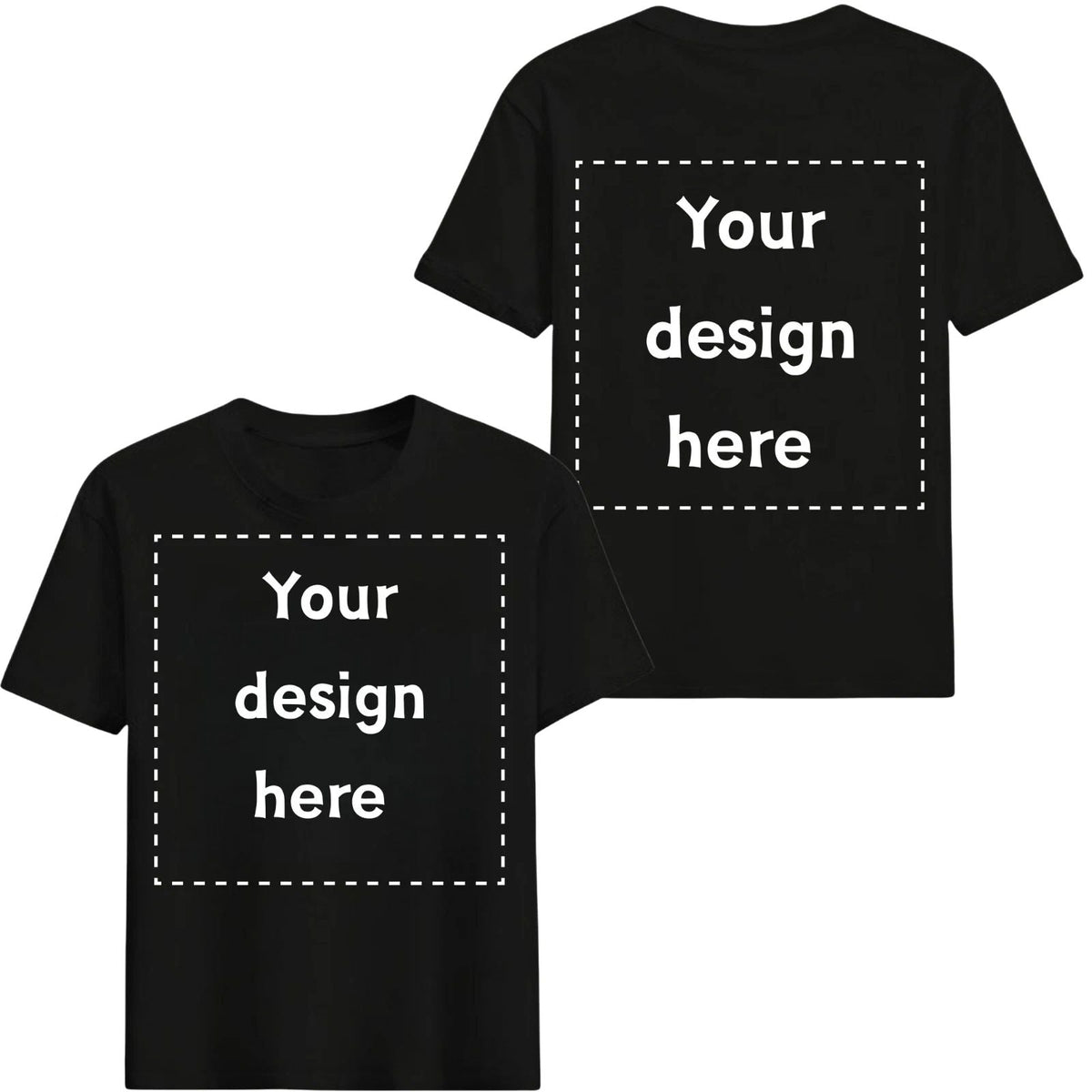 Custom Personalized Upload Your Photo Text Logo Front & Back 100% Cotton Unisex