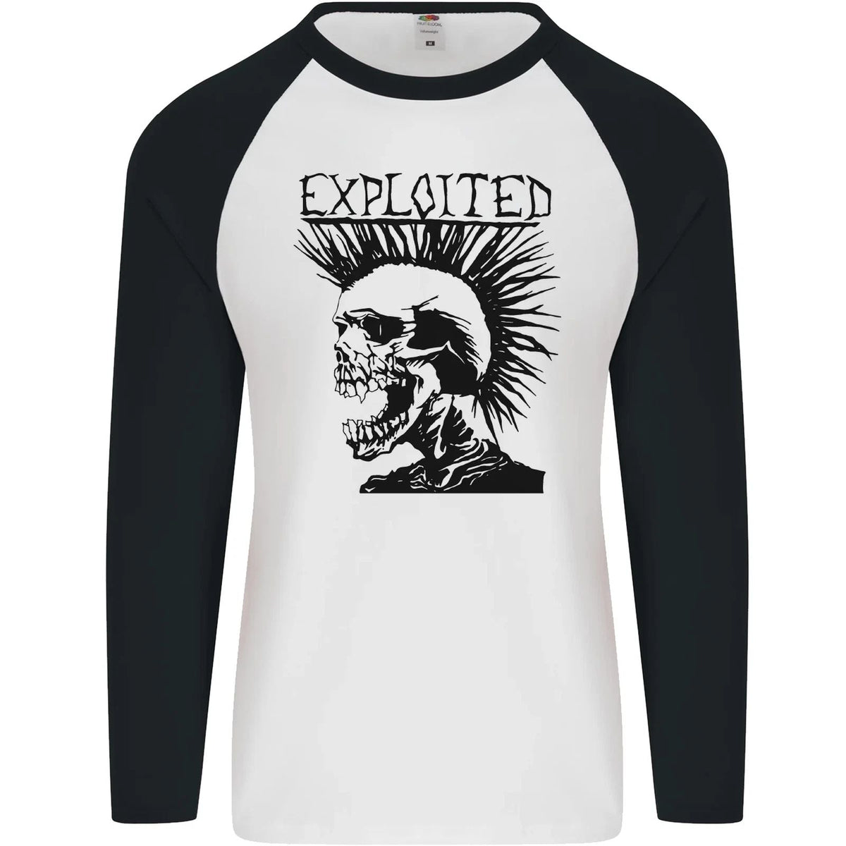 Exploited Punk Rock Skull Skinhead Mohican Mens L/S Baseball Unisex