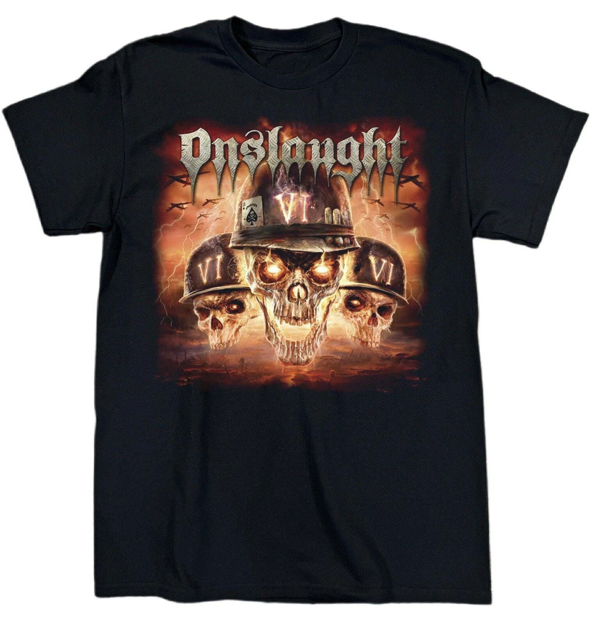 Vtg ONSLAUGHT Band For Fans Heavy Cotton Black All Size Unisex Shirt Unisex
