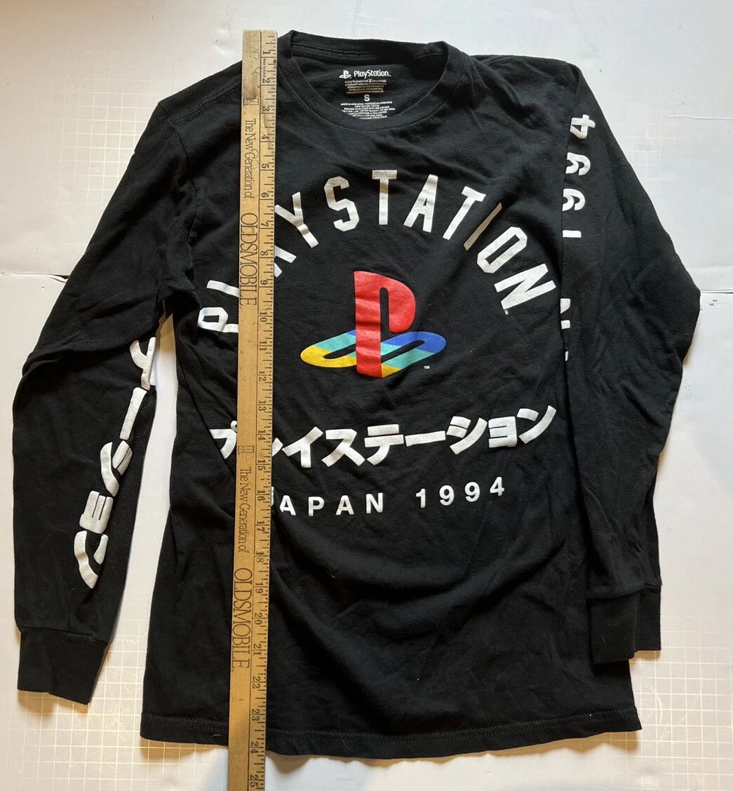 PLAYSTATION Japan 1994 Mens Shirt Black Small Long Sleeve Graphic Youth L Unisex