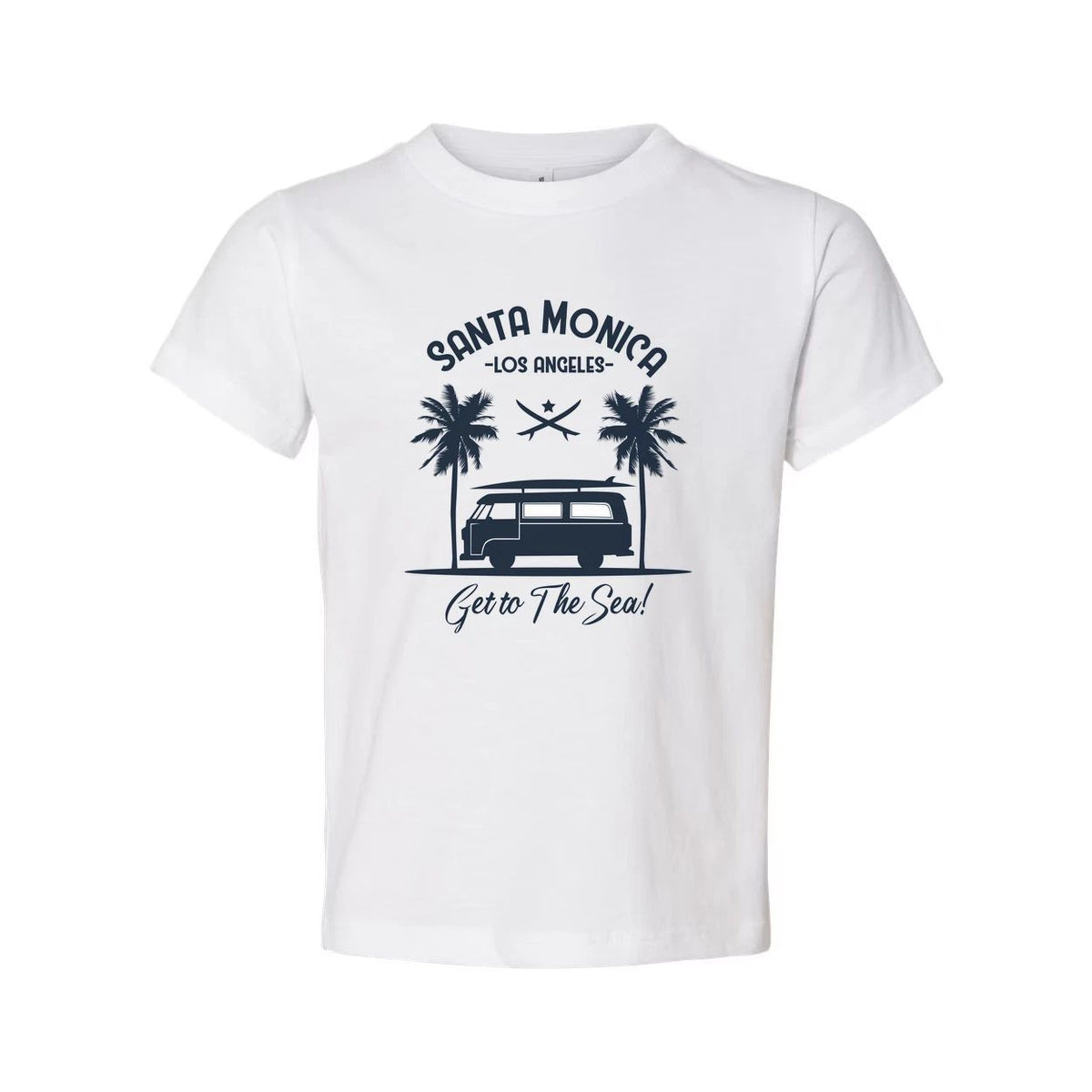 Santa Monica Los Angeles Surfing Graphic Unisex Tee Get To The Sea Design With P Unisex