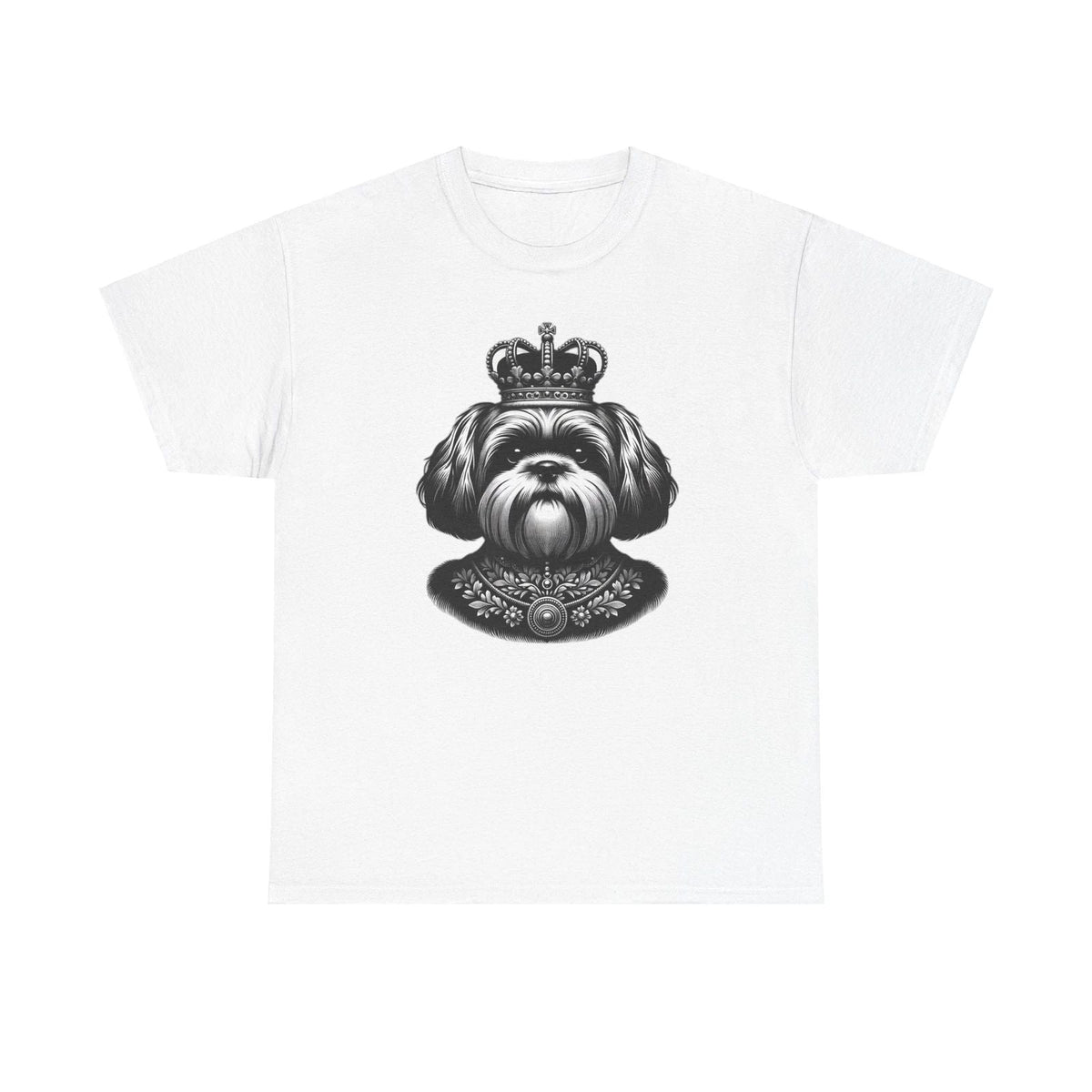 Unisex Adult T Shirt Shih Tzu Silhouette Royalty Crown Dog Lover Tee NEW Adult Unisex