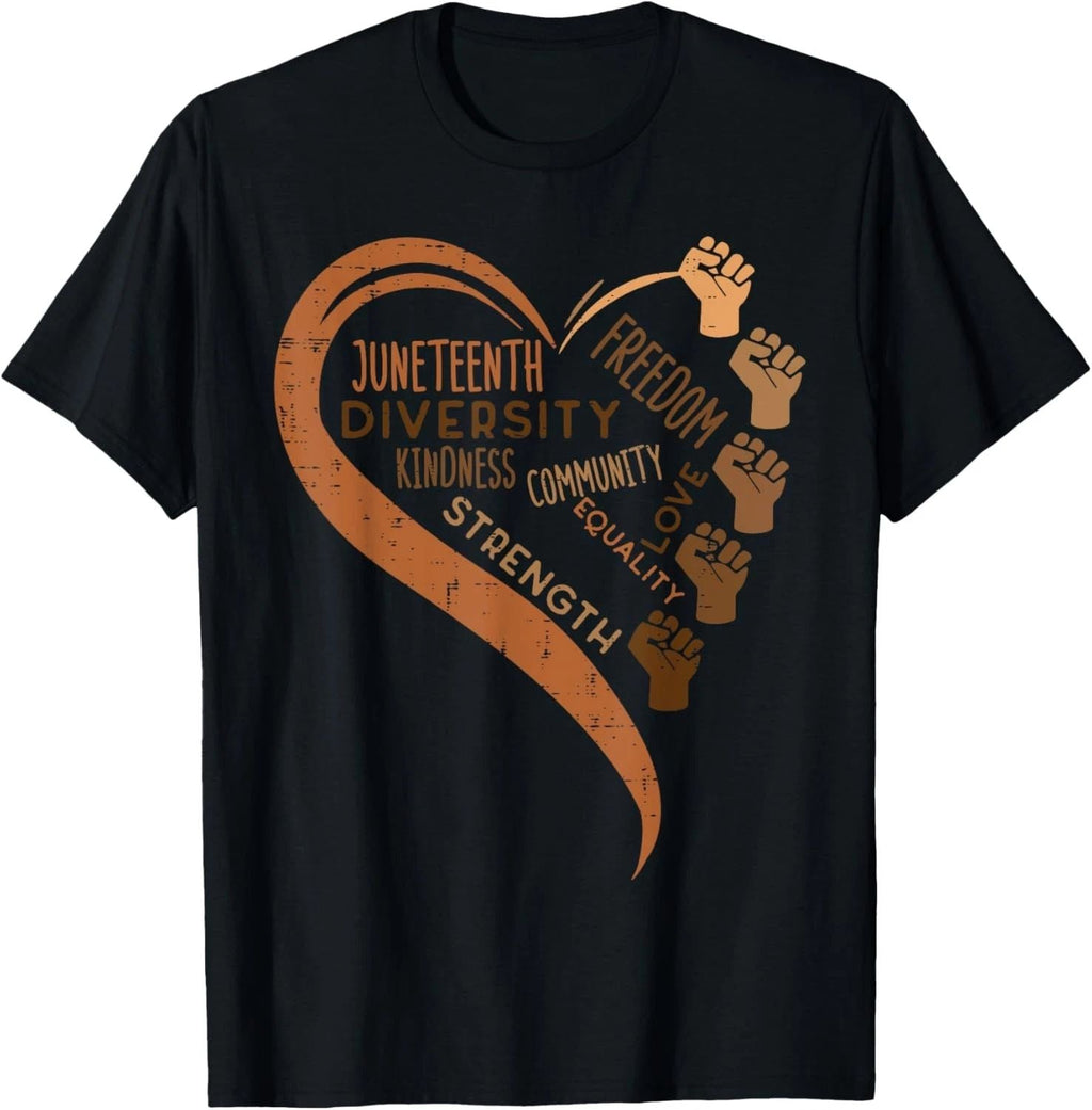 Juneteenth Heart Fists Black History Melanin Men Women Kids Unisex
