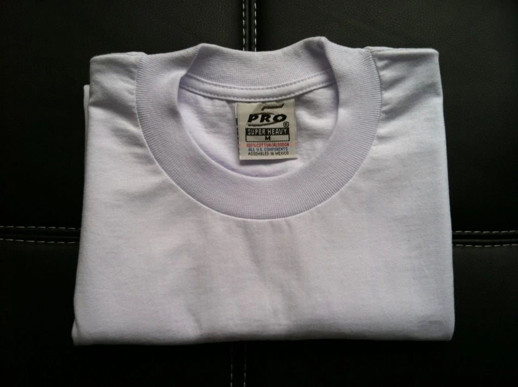 6 NEW PRO 5 PRO5 SUPER HEAVY WHITE TEE PLAIN BLANK S-7XL 6PC Unisex