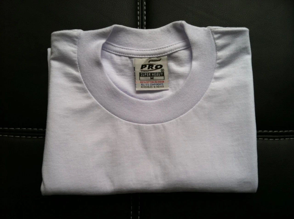 6 NEW PRO 5 PRO5 SUPER HEAVY WHITE TEE PLAIN BLANK S-7XL 6PC Unisex