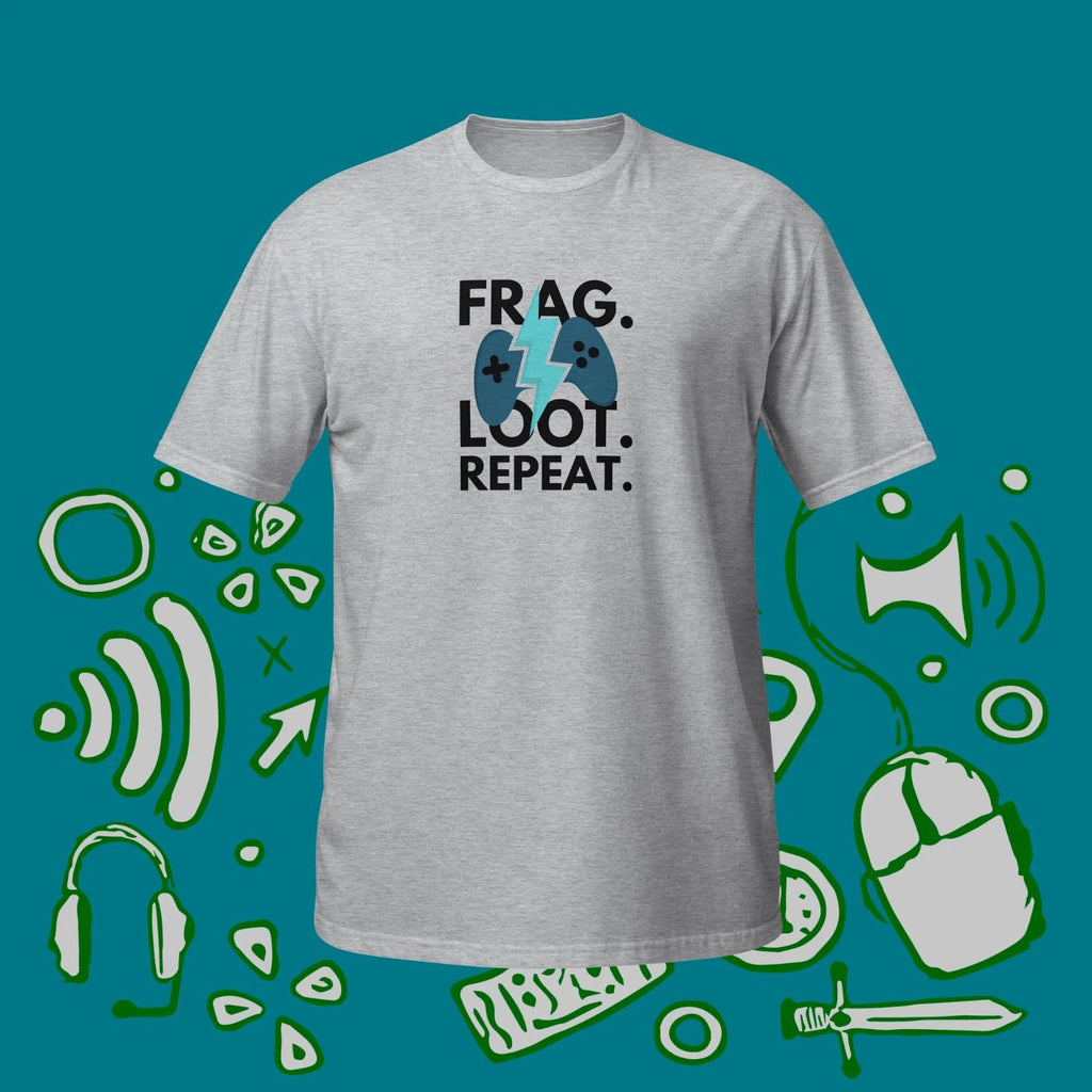 Frag Loot Repeat Unisex Shirt For Retro Fans, Gaming Shirt, Gamer Gift Unisex