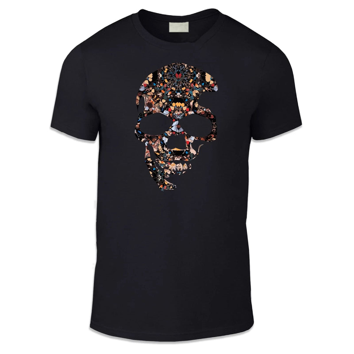 Floral Pattern Skull Adult Unisex T Shirt - Cool Art Goth Fantasy Gift Unisex