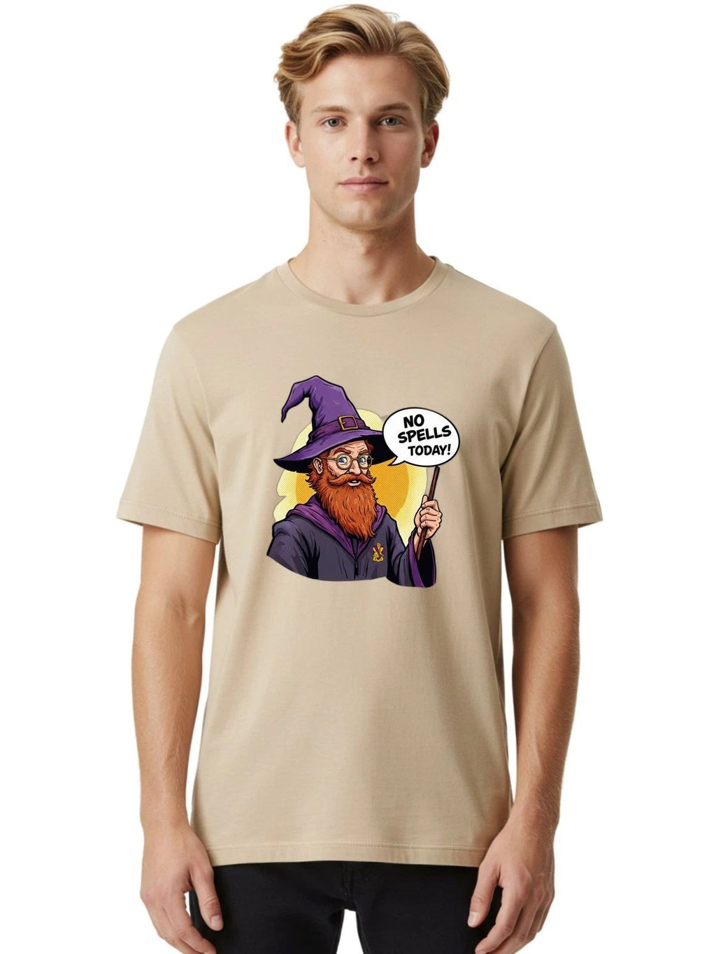 No-Spells-Today-3 Mens Graphic Tee, 100% Cotton, Casual Summer Wear Unisex