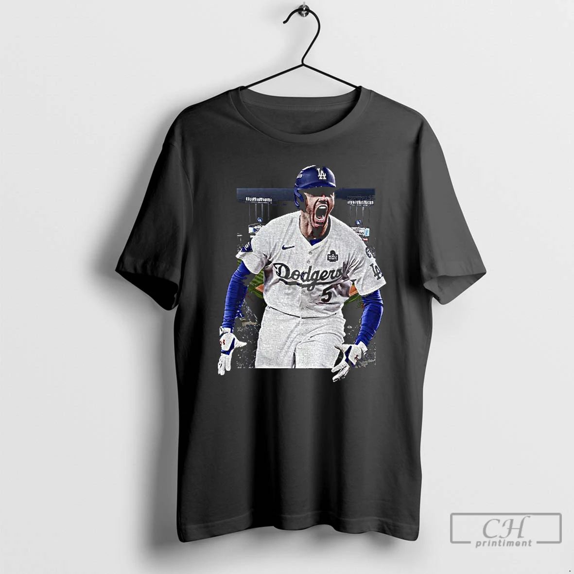 Premium Freddie Freeman Los Angeles Baseball Screaming Photo T Shirts Unisex