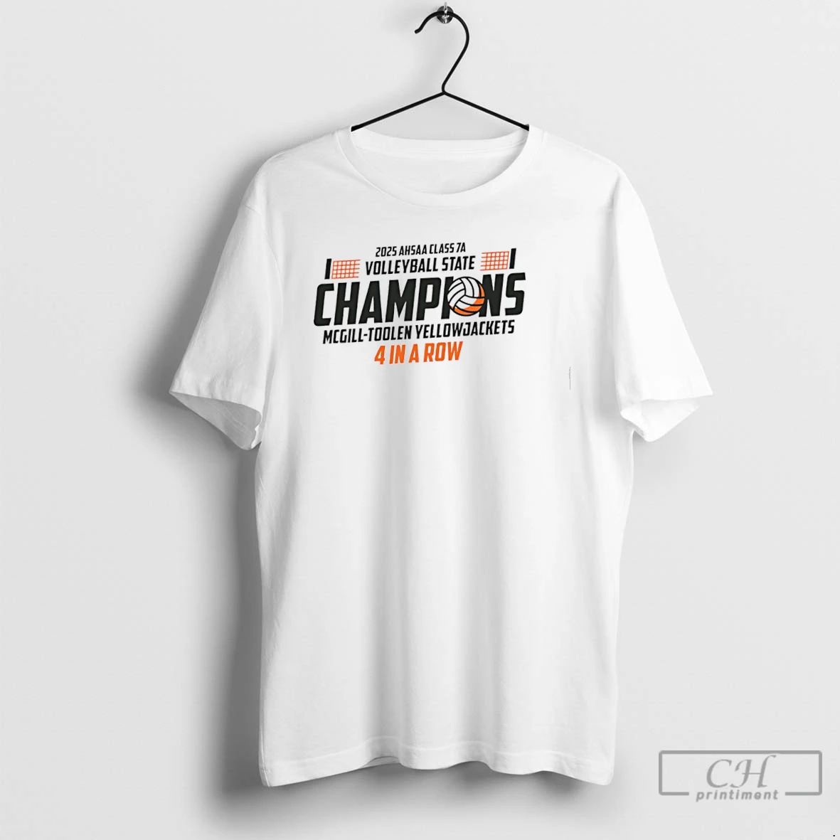 Premium Mcgill Toolen Yellowjackets 2025 Ahsaa Volleyball 7a State Champions T Shirts Unisex