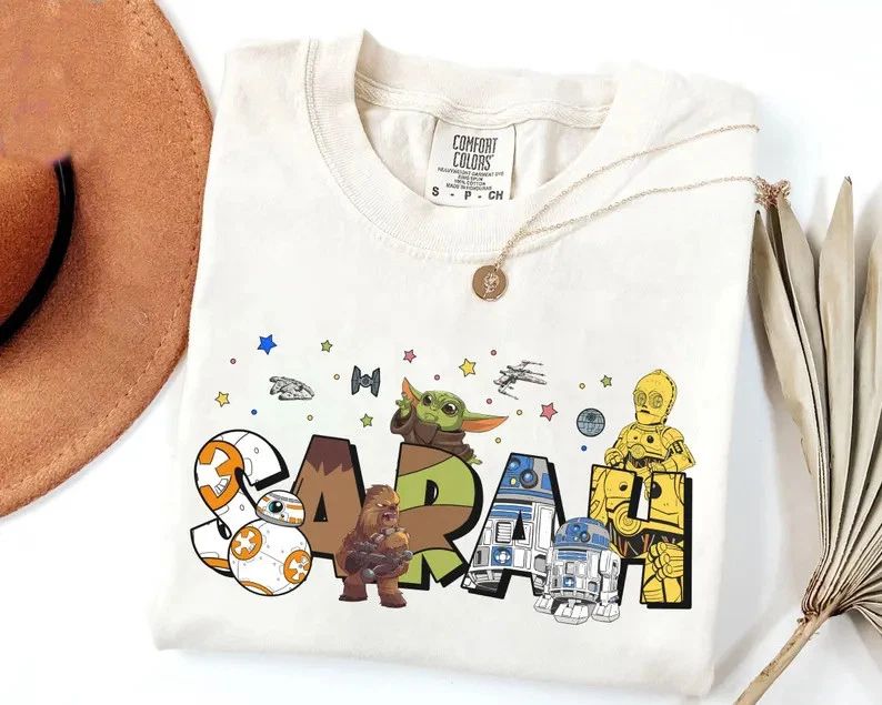 Personalized Character Comfort Tee Custom Name Gift Shirt Sci Fi Fan Top Unisex Unisex