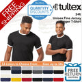 🔥 Tultex Men Fine Jersey Ringer Short Sleeve Top Up To 3XL 246 Unisex
