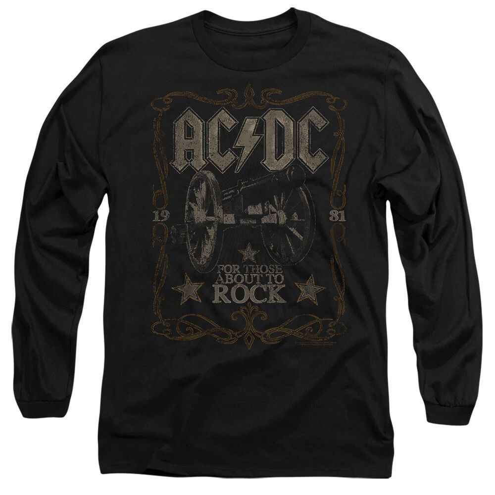 ACDC Rock Label Mens Long Sleeve , Black Unisex