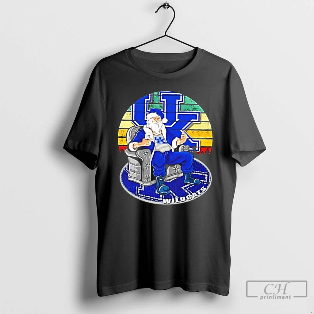 Premium Kentucky Wildcats X Santa Claus Christmas Vintage T Shirts Unisex