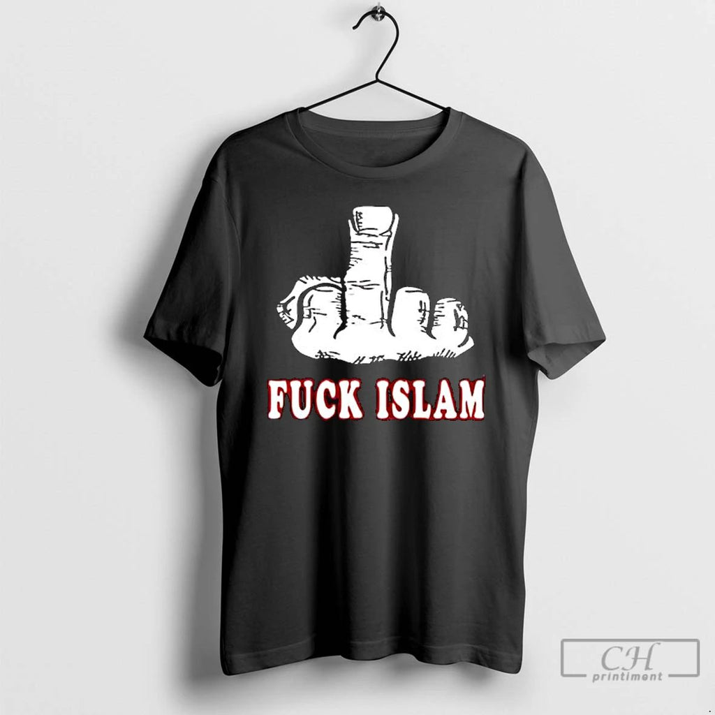 Premium Fuck Islam Graphic Of A Middle Finger T Shirts Unisex