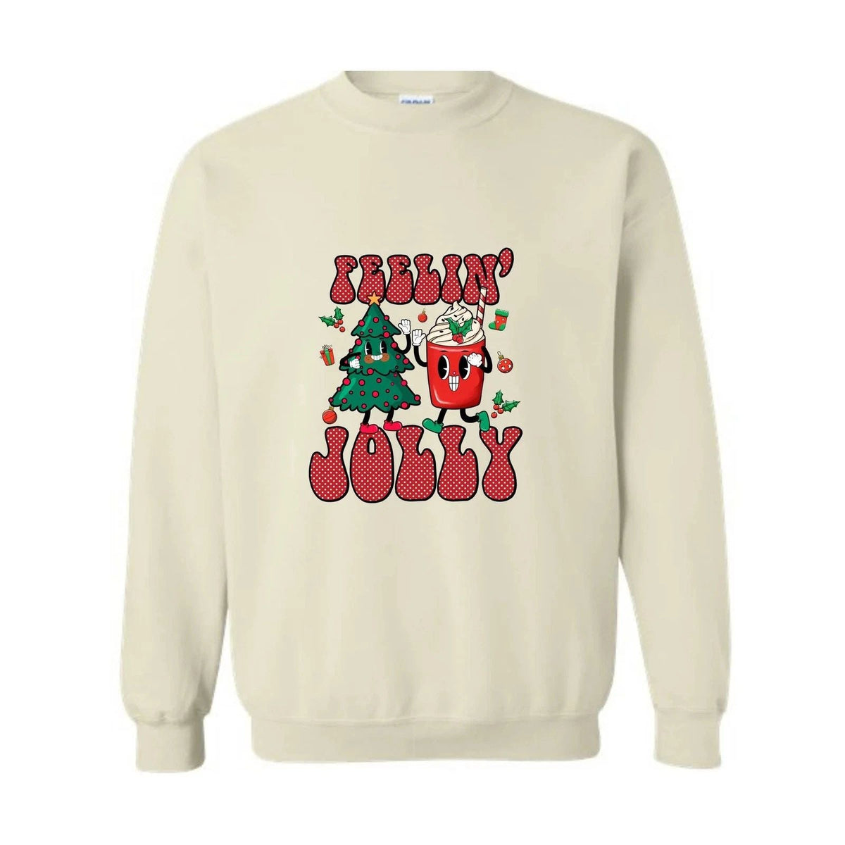 Feelin' Jolly , Cute Christmas Sweater, Christmas Party Outfit, Christ Unisex