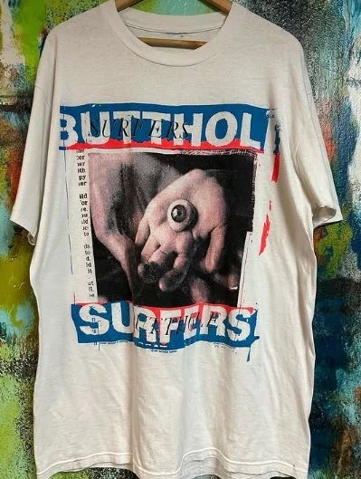 BUTTHOLE SURFERS band rock Short Sleeve White Cotton T Shirt Full Size S-5XL Unisex
