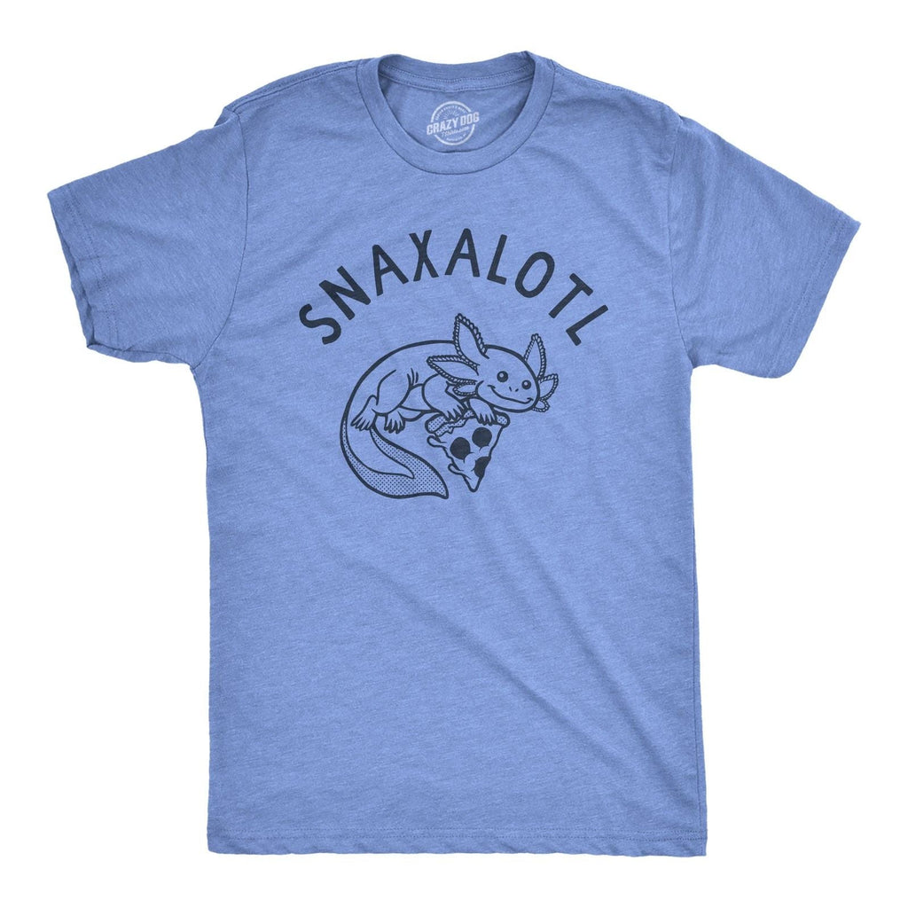Mens Snaxalotl T Shirt Funny Cute Snacking Axolotl Tee for Guys Unisex