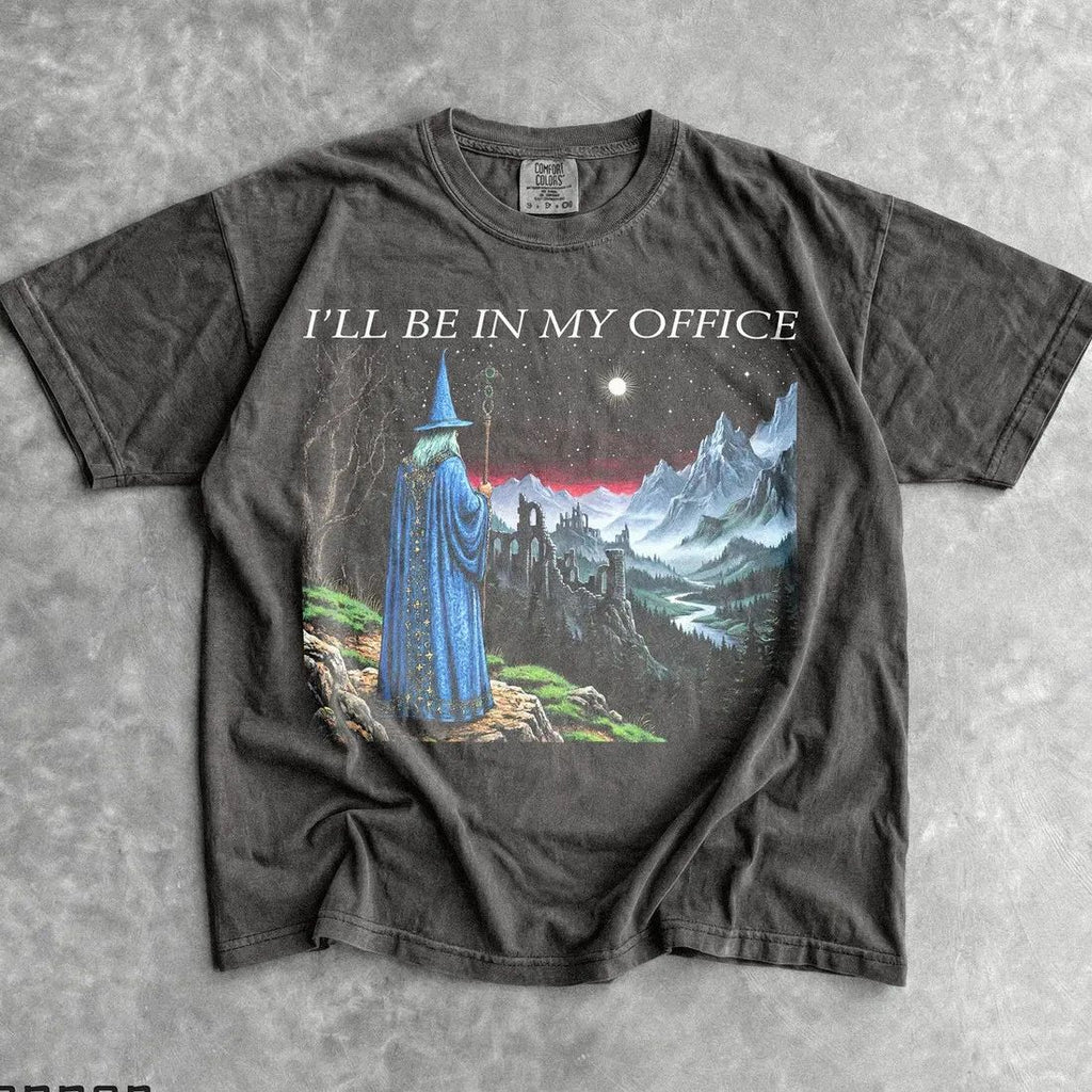I'll Be In My Office Unisex Graphic Tee - Vintage Fantasy Wizard Unisex