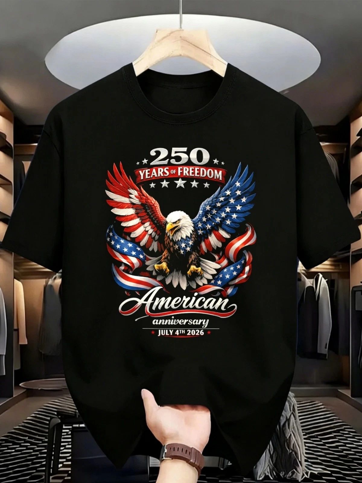 America 250 Years of Freedom 1776-2026 Patriotic Anniversary Unisex