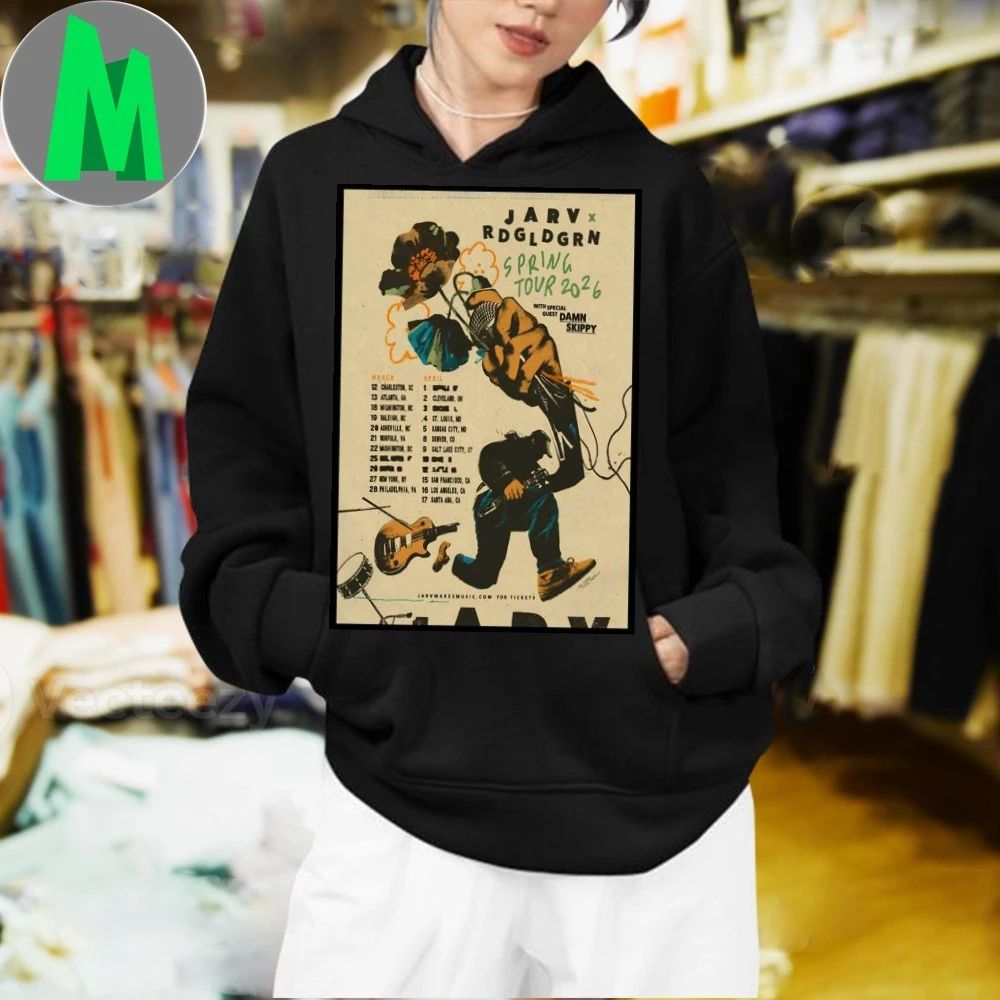 Jarv And Red Gold Green Spring Tour 2026 Poster Shirt Unisex