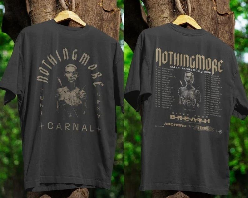 Nothing More Carnal Nature Tour 2026 Black Band Or All size Unisex