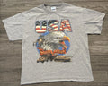 VTG Gray USA Worlds Finest Shirt Large M & O Knits Heavyweight Unisex
