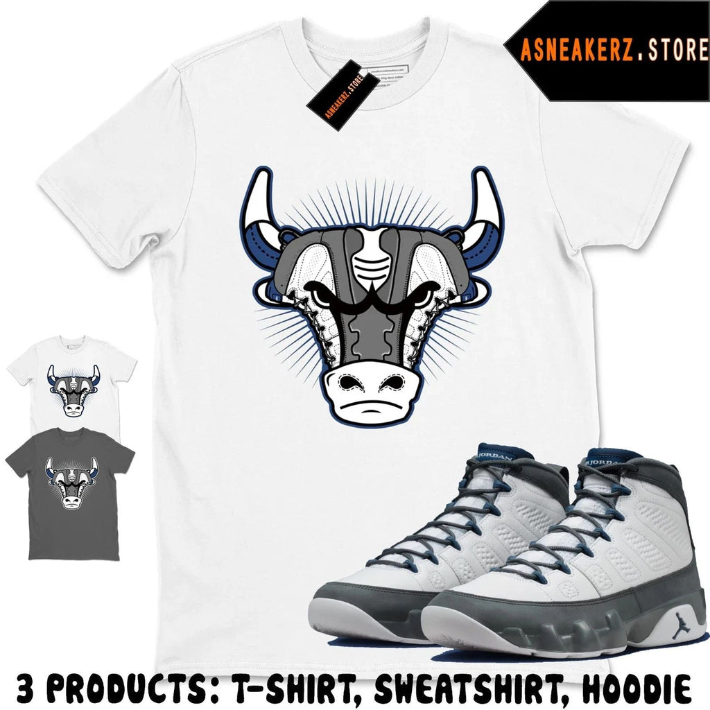 Shirt To Match AJ 9 Flint Grey 2026 Sneaker Matching Tee Bull Head Unisex