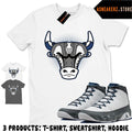 Shirt To Match AJ 9 Flint Grey 2026 Sneaker Matching Tee Bull Head Unisex