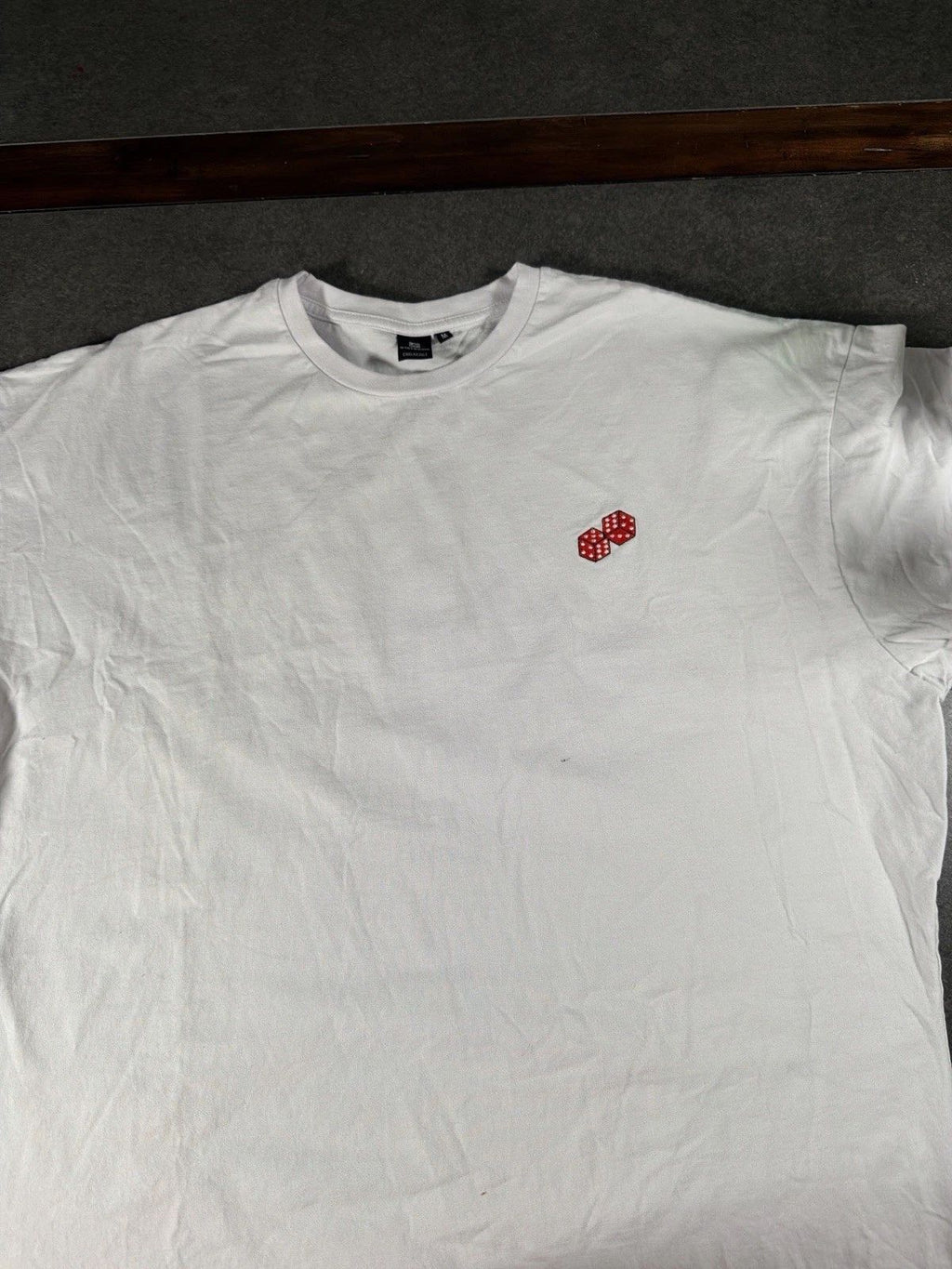 Stateside Soft Fit White Dice Embroidery Minimal Streetwear Men’s Medium Unisex