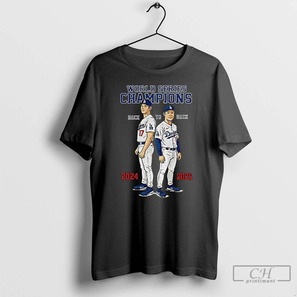 Premium Dodgers Back To Back World Series Champions Ohtani And Yamamoto T Shirts Unisex