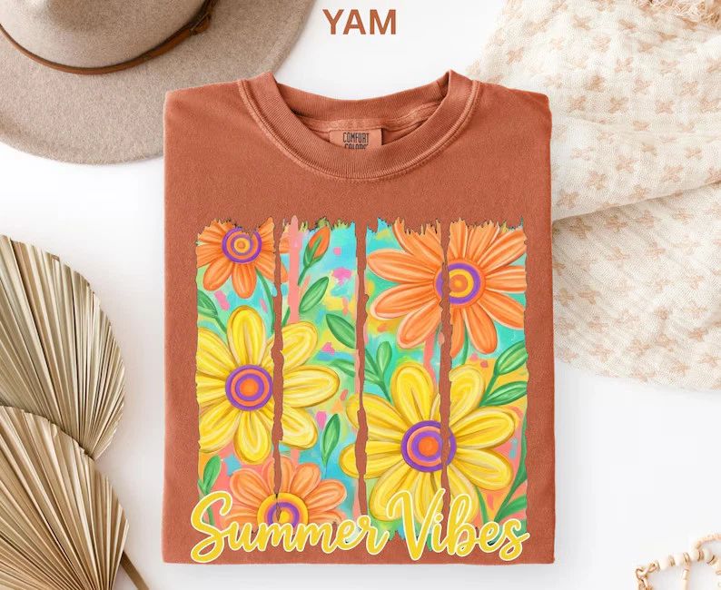 Summer Vibes Daisy Comfort Tee Shirt Aesthetic Flower Graphic Gift Unisex