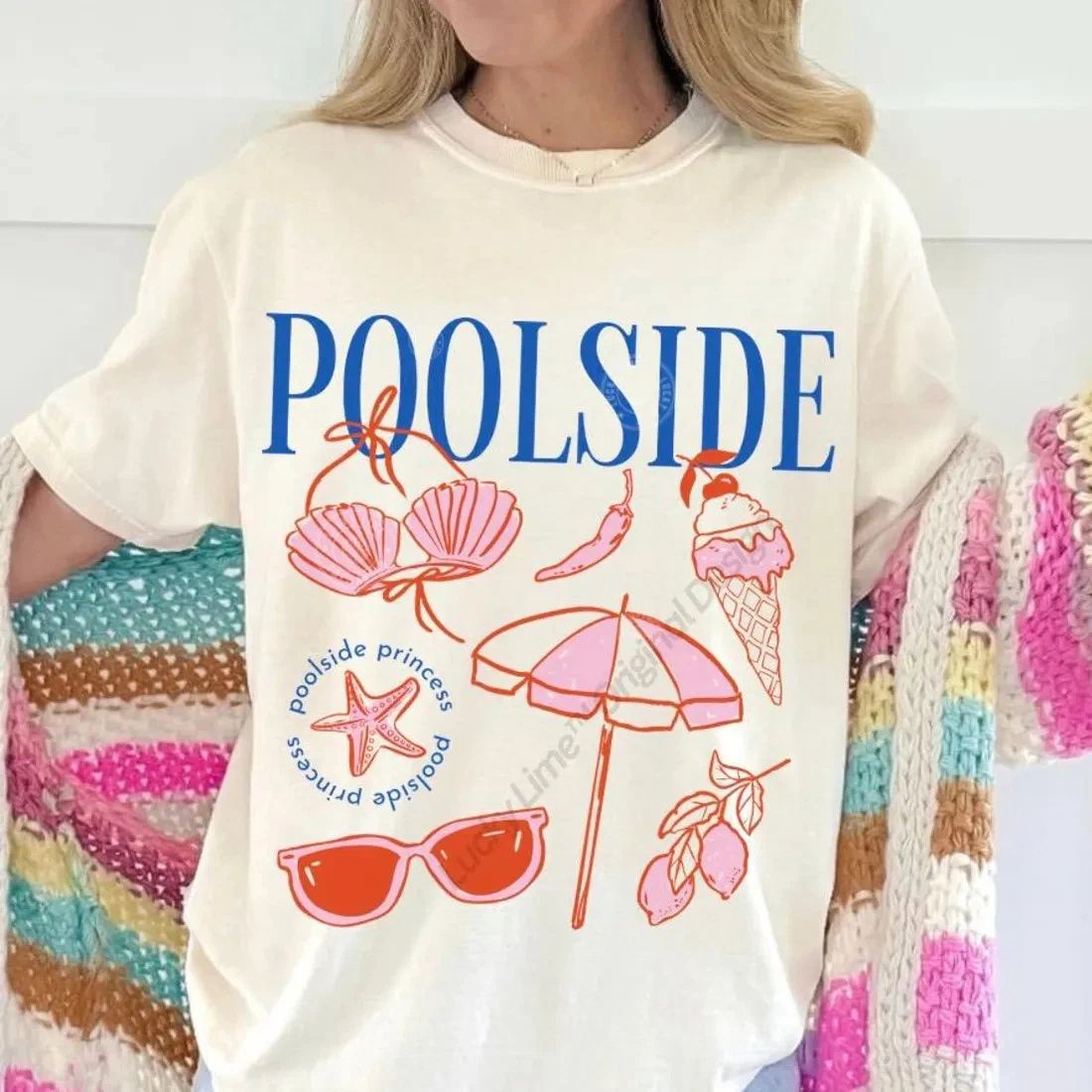 Poolside Princess Shirt, Retro Summer Shirt, Preppy Beach Shirt Trendy Unisex
