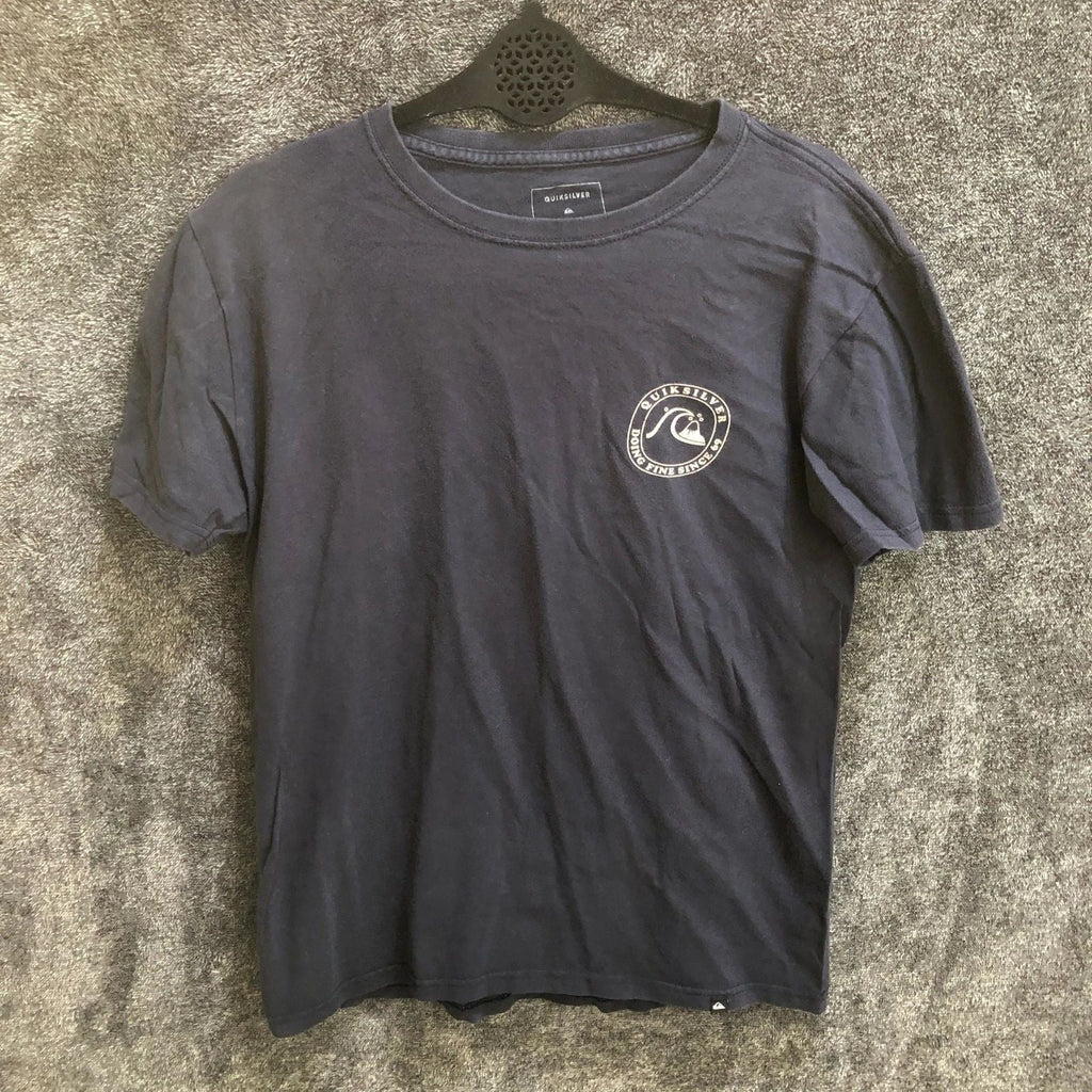 Quiksilver T Shirt Mens Small Navy Blue Doing Fine Since 69 Surf Graphic Tee Unisex