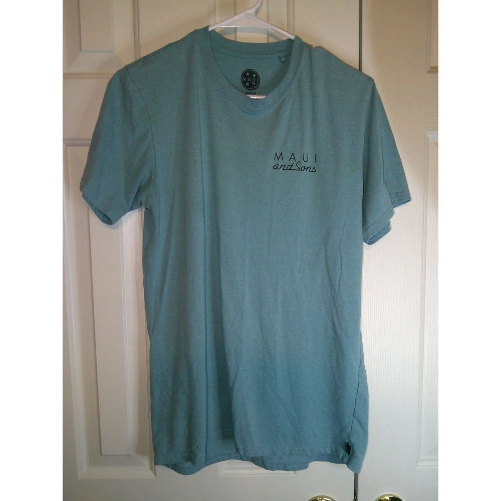 Maui and Sons Geometric Logo Graphic Surf Skate Beach Casual Tee Medium Unisex