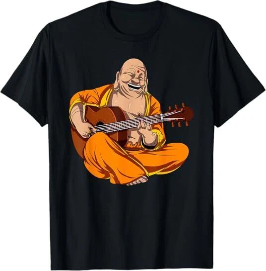 NEW! Buddha Playing Guitar Zen Yoga Meditation Funny Namaste Tee S-3XL Unisex