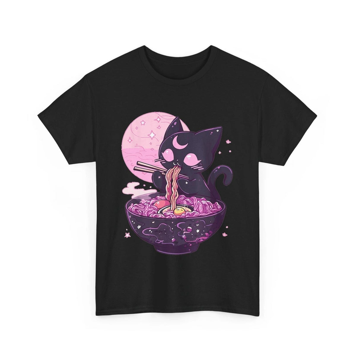 HOT Pastel Goth Aesthetic Kawaii Creepy Cat Eating Ramen Noodles Unisex