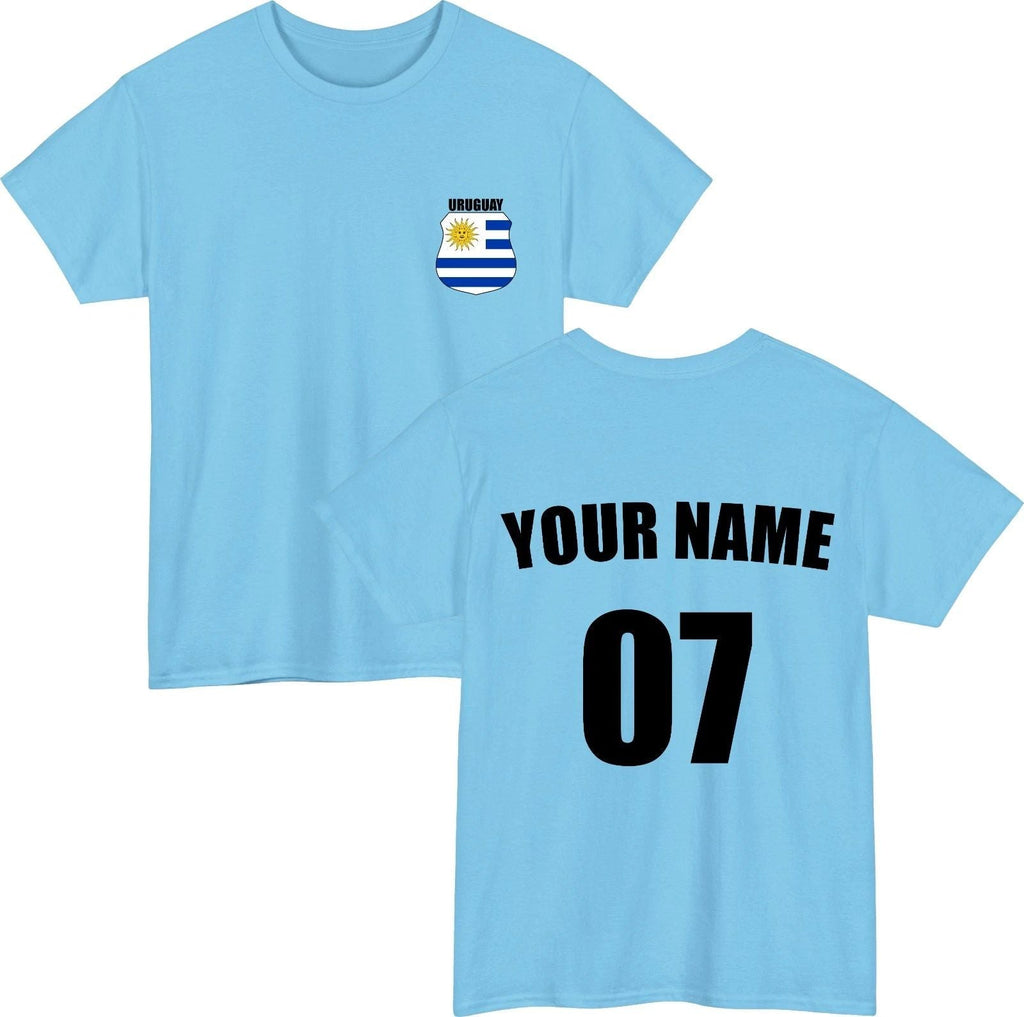 Personalised Uruguay Football Custom Name Number Fan Gift Unisex Tee Top Unisex