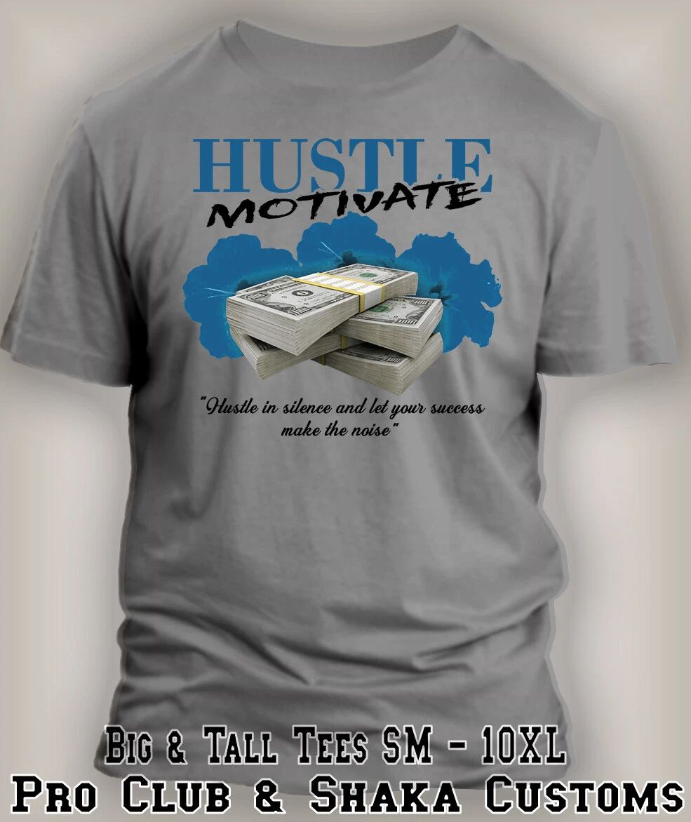 Hustle and Motivate T Big Tall Sport Graphic Tee Shirt to Match J4 Military Blue Unisex