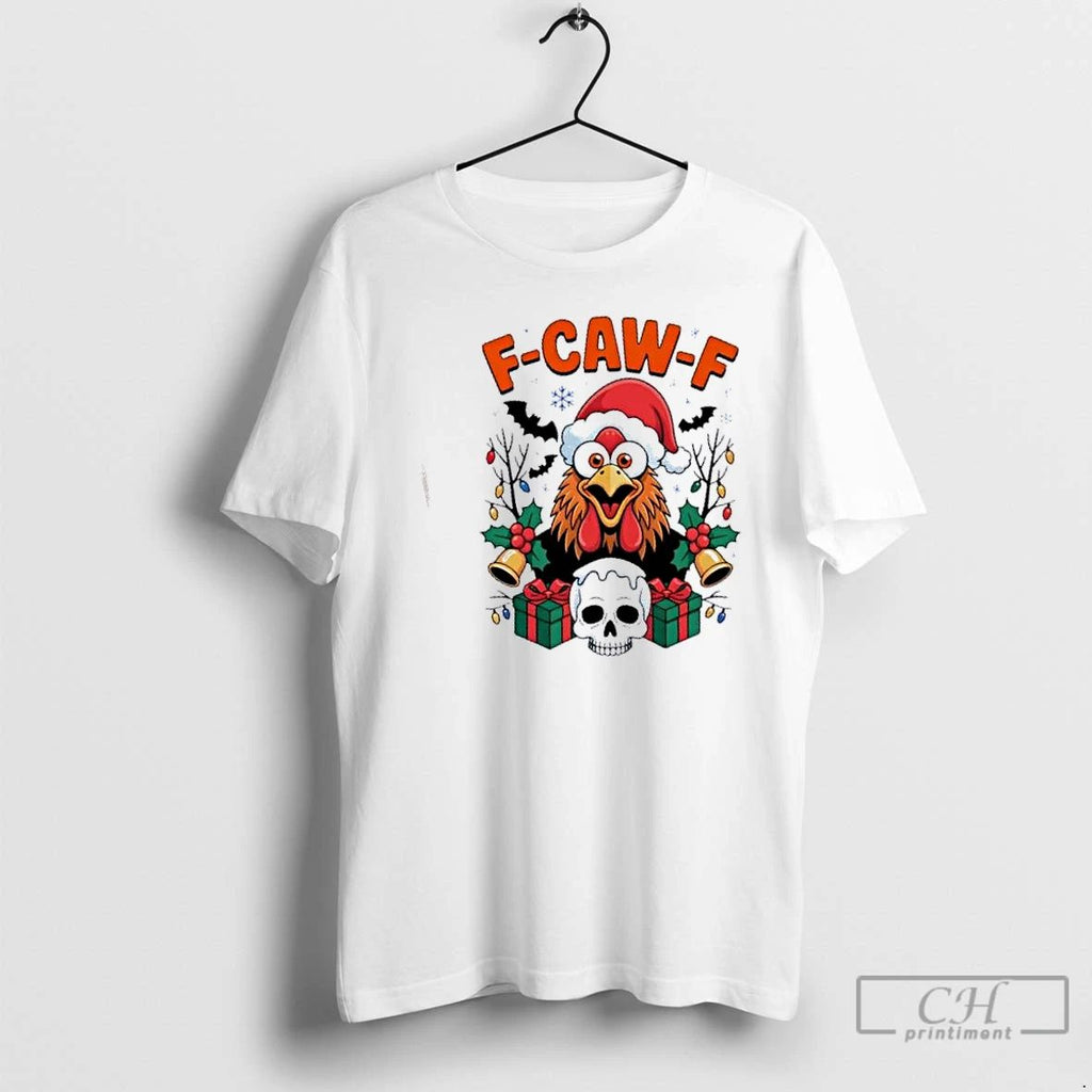 Classic Merry Christmas F Caw F Chicken Spooky Skull T Shirts Unisex