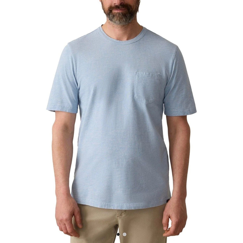 FAHERTY Indigo Pocket Tee Shirt Small Blue NEW Beach Casual Short Sleeve Cotton Unisex